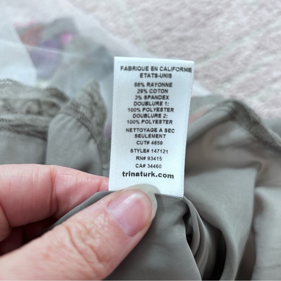 Trina Turk Full Midi Skirt Moody Floral Size 4 Fall Autumn Cocktail Party - Picture 5 of 14